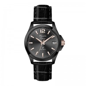 Alexandre Christie AC 1031 Full Black Rosegold Man Leather MDLIPBARG